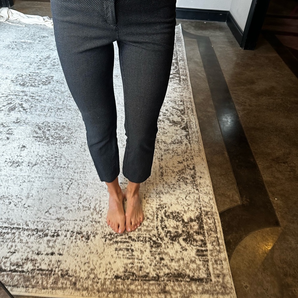 Old Navy Navy and White Cropped Dress Pants